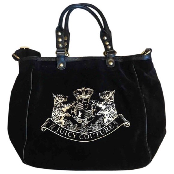 Juicy Couture Handbags - Juicy Couture black velvet handbag velour